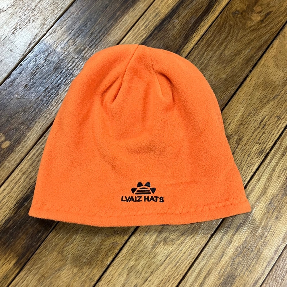 Lvaiz Hats Reversible Beanie Orange Fleece Charcoal Grey Knit Winter Skull Cap